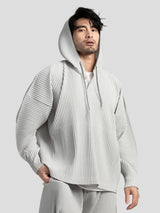 Breathable Loose Drawstring Pleated Hoodies