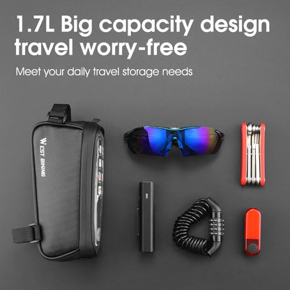 Waterproof bicycle front frame bag