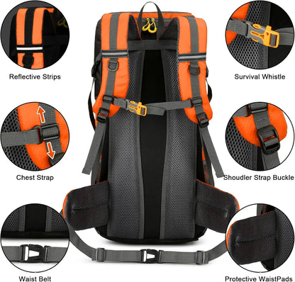 Lightweight travel backpack with rain cover