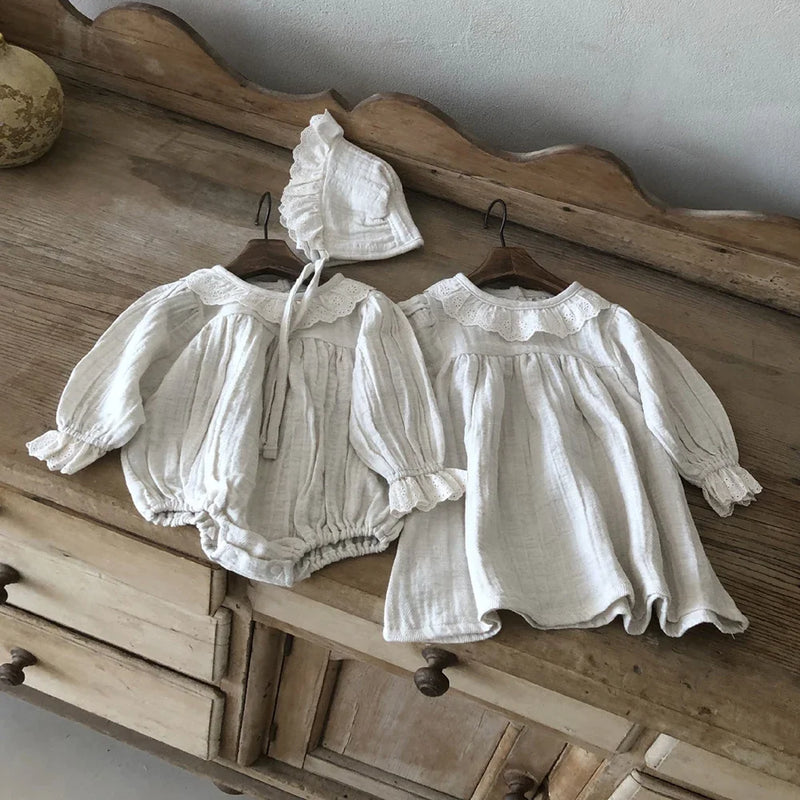 Lace Cotton Long Sleeve Princess Dress