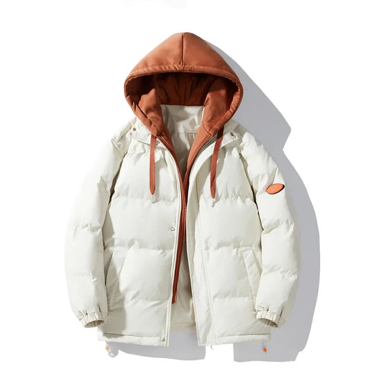 Hooded parkas casual thicken warm jacket