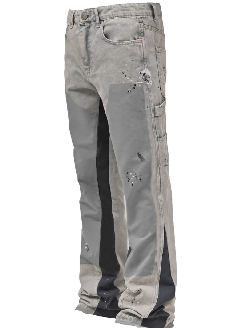 Men's Painting Patch Baggy Stacked Jeans