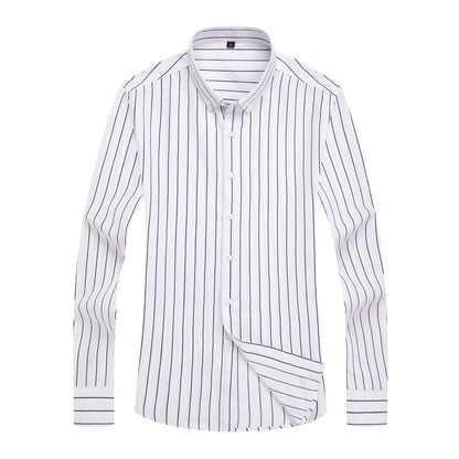 Men's striped casual long sleeve slim fit shirt