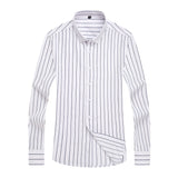 Men's Striped Casual Long Sleeve Slim Fit Shirt