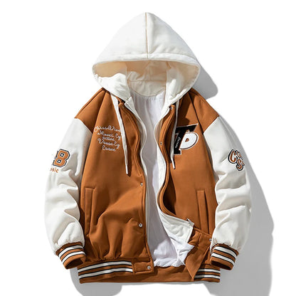 Hip hop zipper hooded jacket