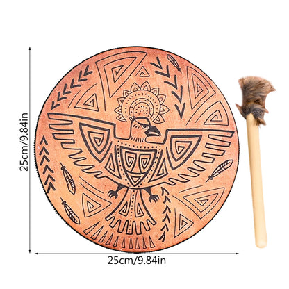 3d tree shape shaman drum with mallet