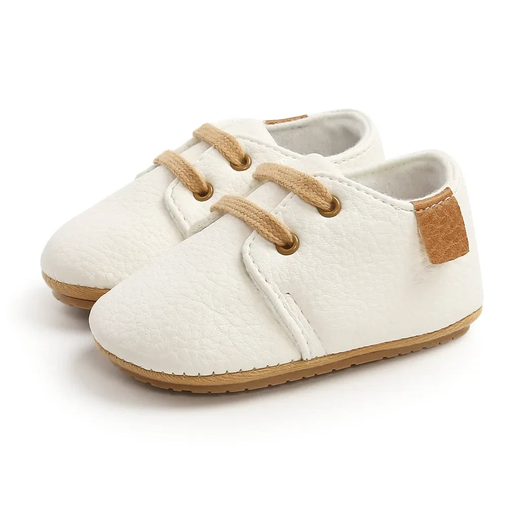 Solid leather non-slip sole baby shoes