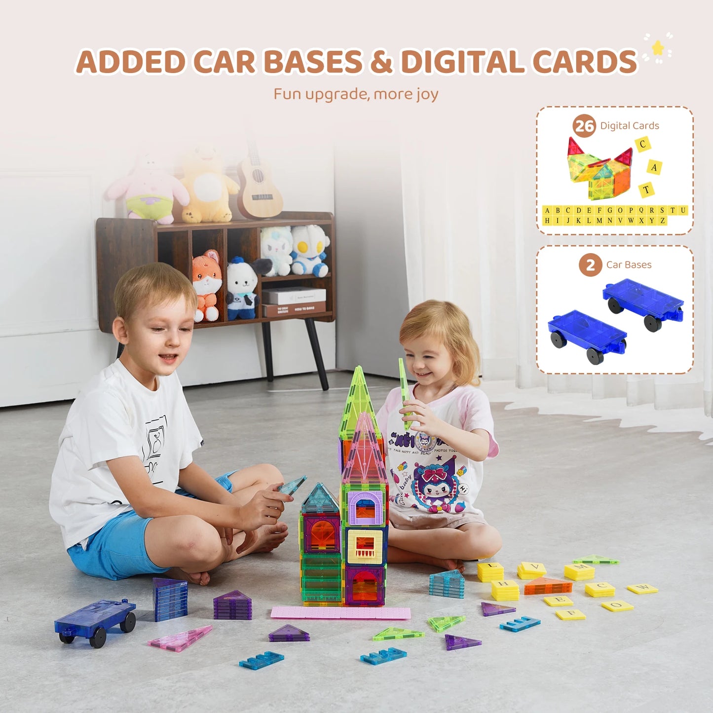 Construction puzzle magnetic tiles