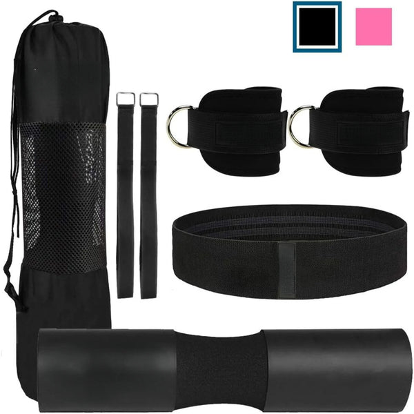 Durable 7 Pack Set of Barbell Hip Thrust and Squat Pad