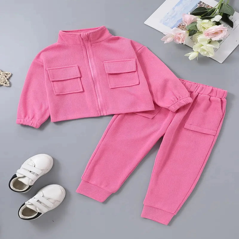 Long Sleeve Zipper Sweatshirt and Pants Set