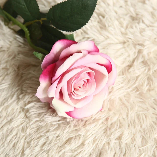 Beautiful silk roses bouquet flowers