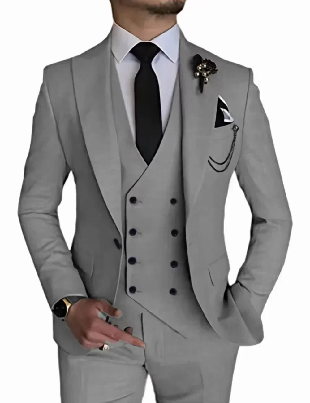 Men's peak lapel business 3piece blazer