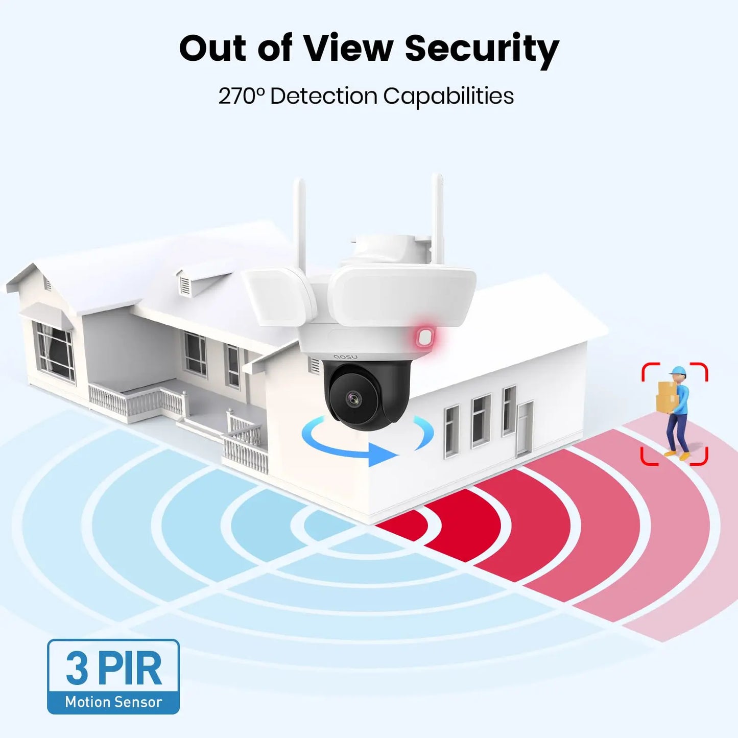 Outdoor 360° view color night vision wireless security camera