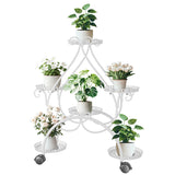 Indoor Outdoor Tall Plant Rack with Rolling Wheels