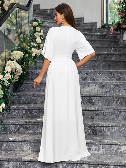 Long brush drag women's elegant bridal gown