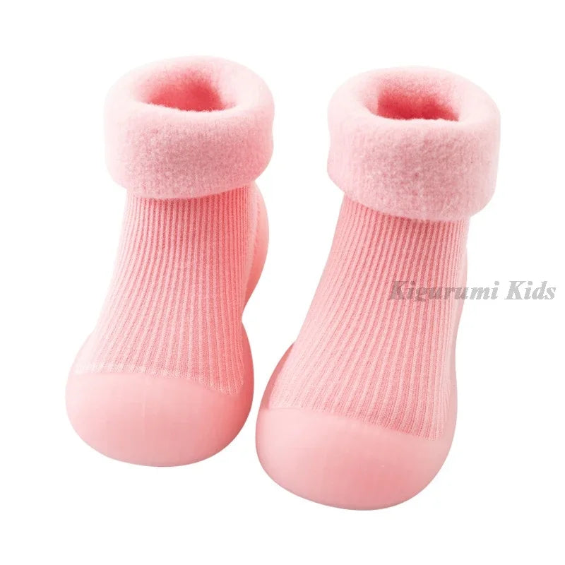 Anti-slip velvet knit winter kid's boots