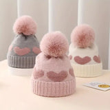 Toddler's Winter Warm Soft Bobble Pom Knitted Hat