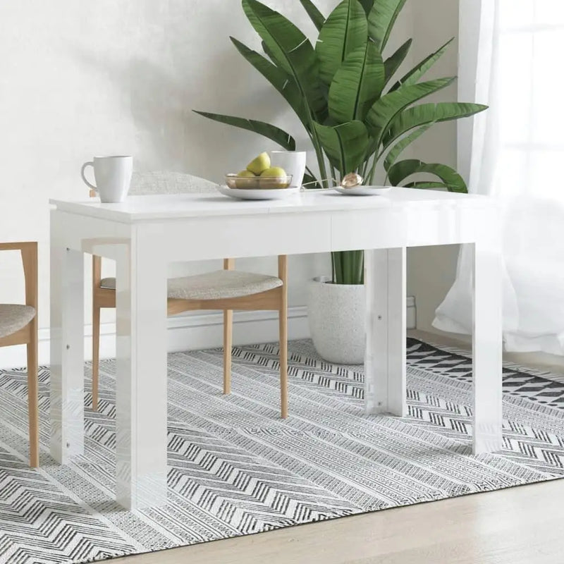 High gloss white dining table