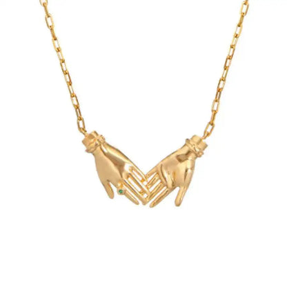 Creative Handshake Shaped Pendant Necklace