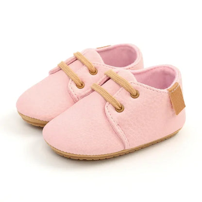 Solid leather non-slip sole baby shoes