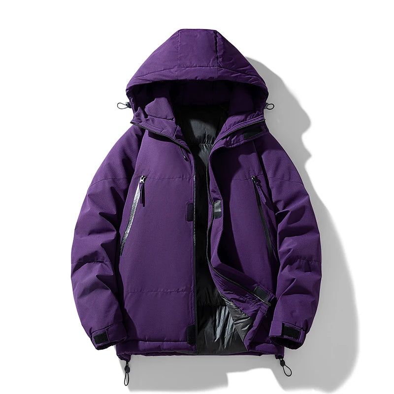 Casual waterproof thick fleece parkas jacket