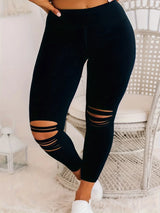 Women's Ripped High Elastic Leggings