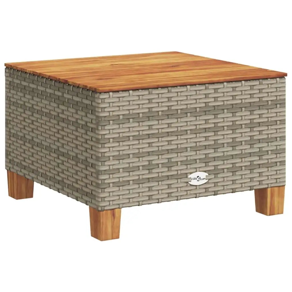 Poly rattan & acacia wood garden table