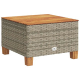 Poly Rattan & Acacia Wood Garden Table