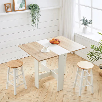 Foldable wooden dining table