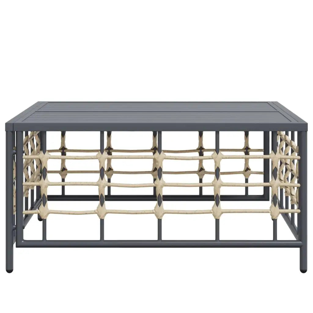 Anthracite poly rattan garden table
