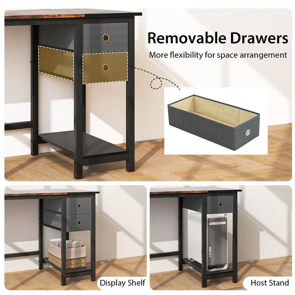 Modern Home Office Desk with 2 Drawers