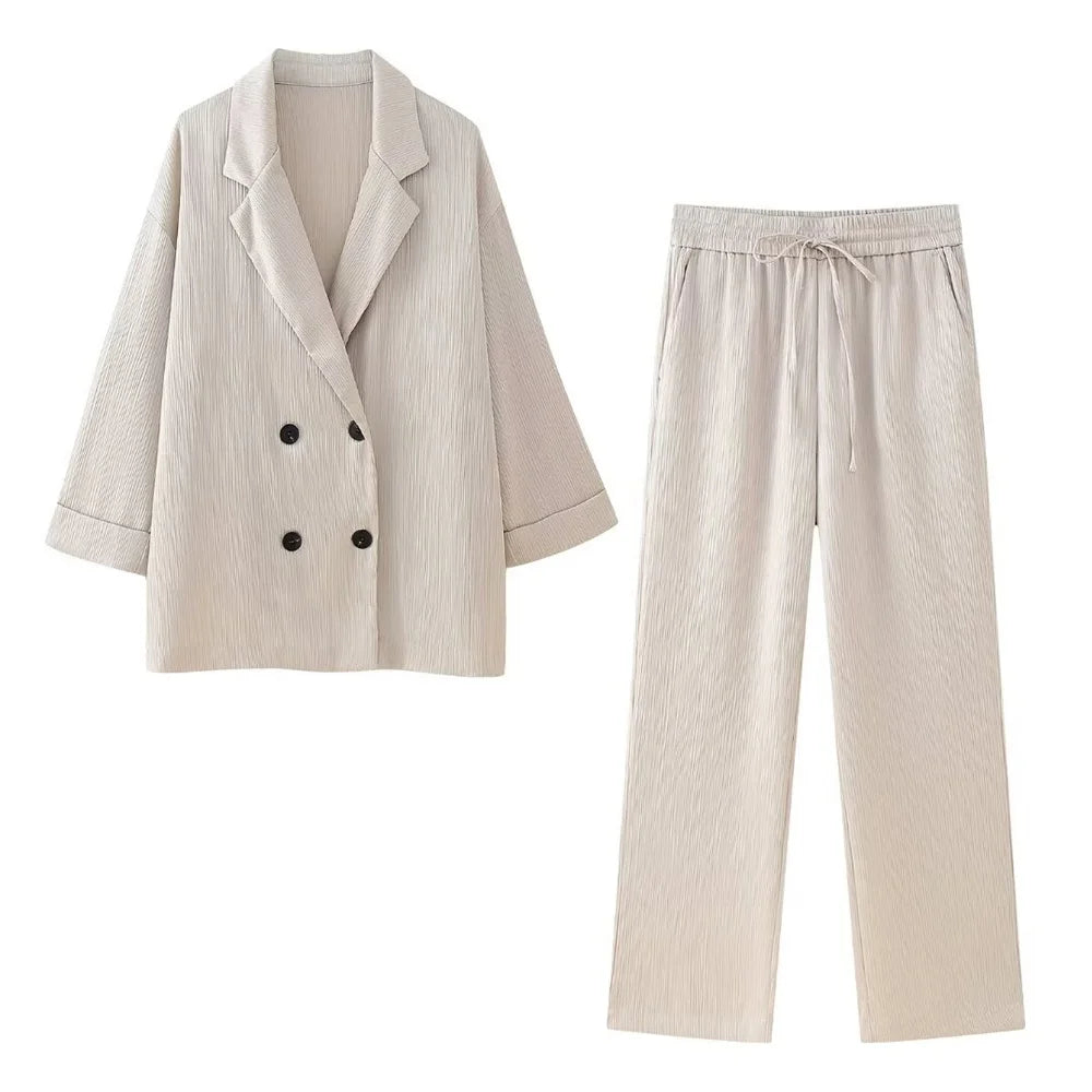 Women's double breasted jacket & pants set