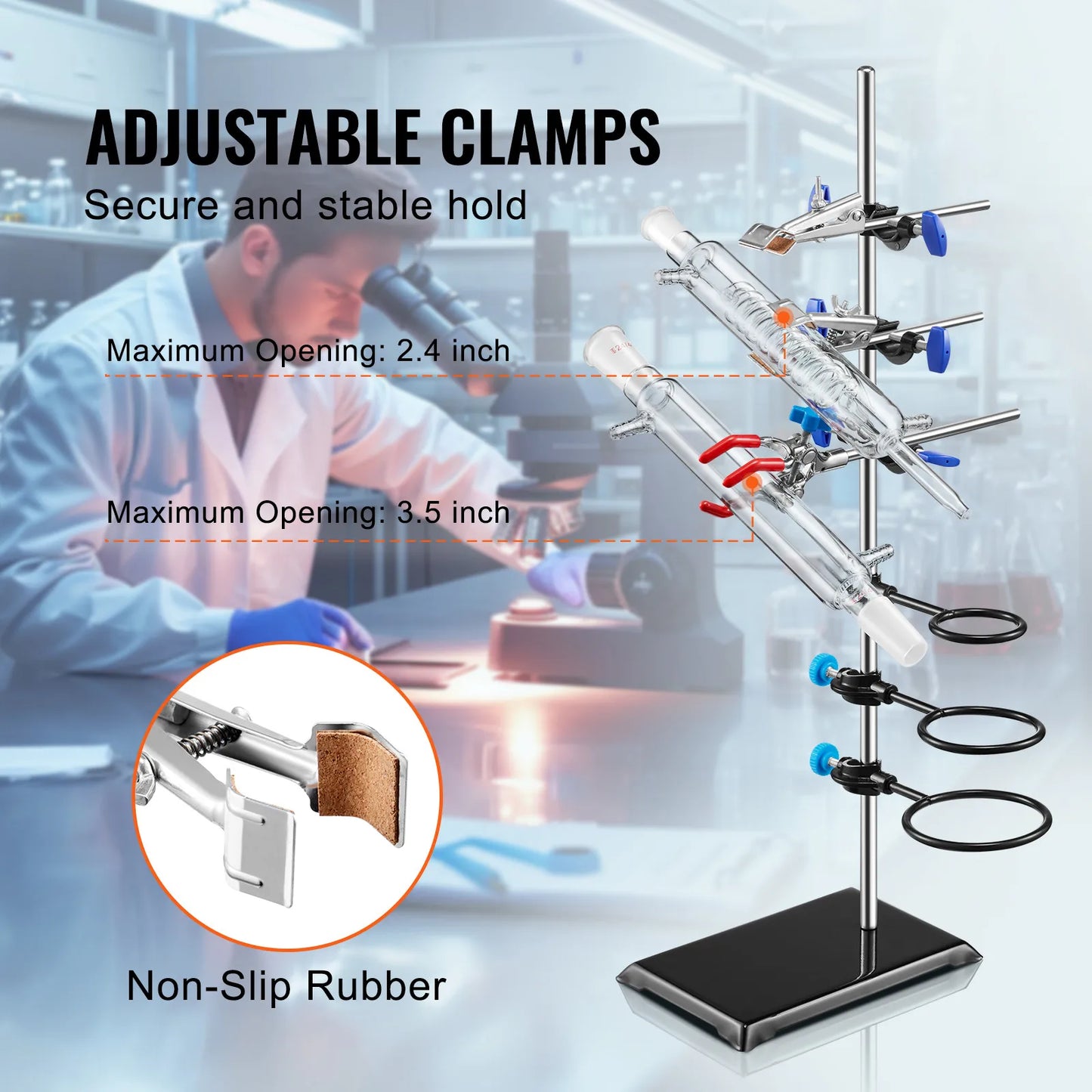 Laboratory retort support stand set
