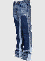 Men's Painting Patch Baggy Stacked Jeans