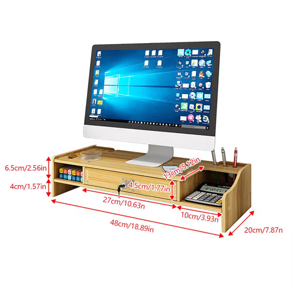 Multifunction Monitor Stand with Phone Holder Desk Organizer