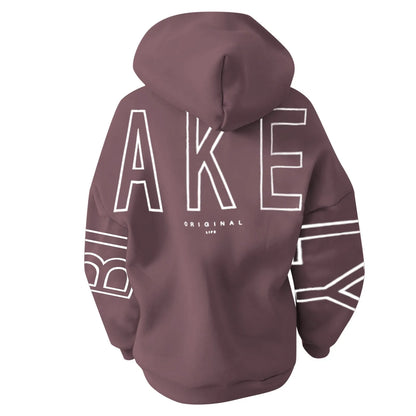 Women's letter printed long sleeved hooded pullover