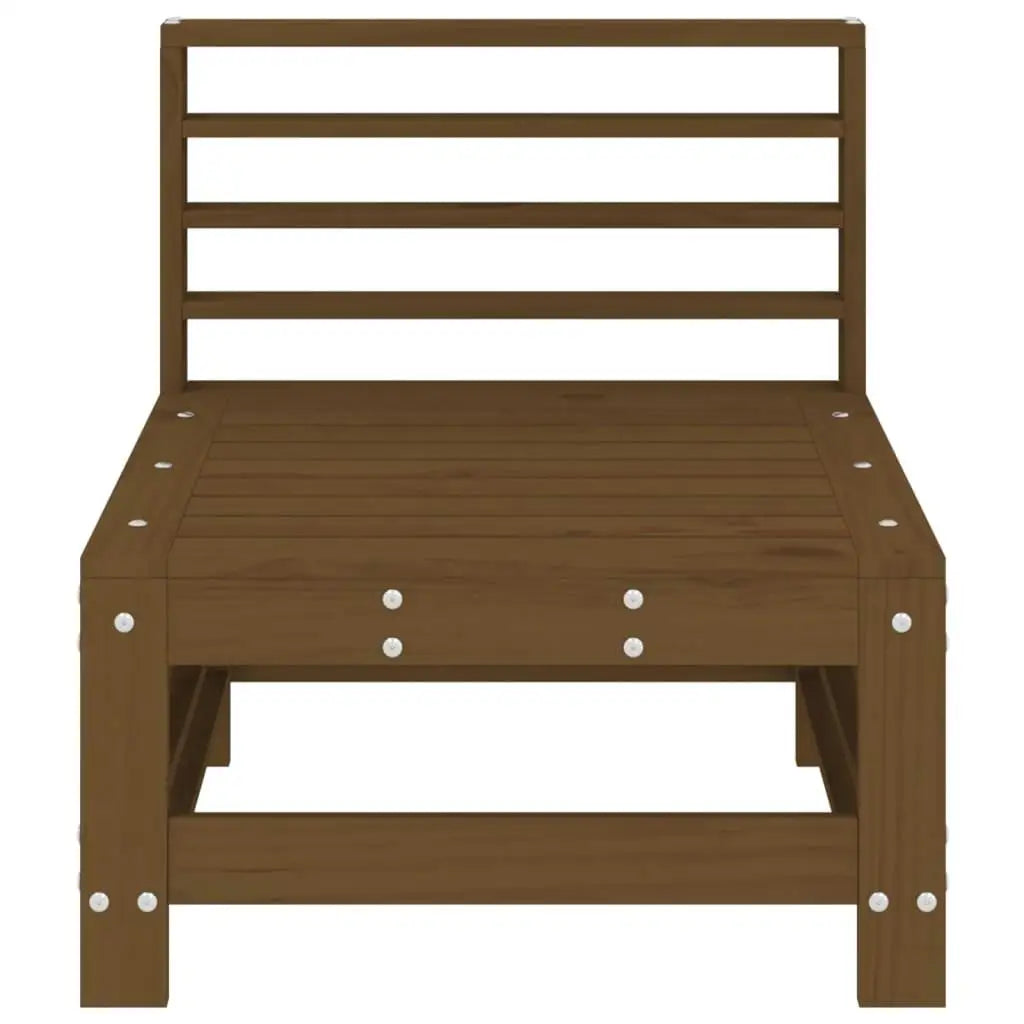 Set of 2 pine wood middle sofas for garden