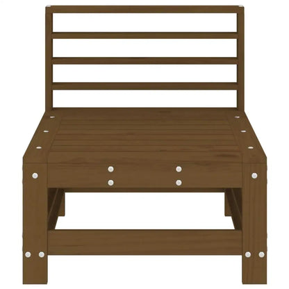 Set of 2 pine wood middle sofas for garden