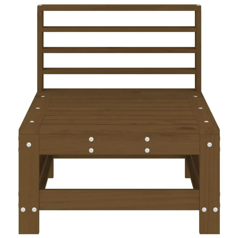Set of 2 Pine Wood Middle Sofas for Garden
