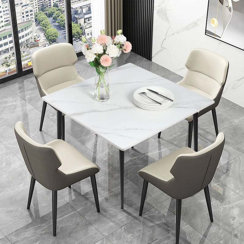 Dining Table with Sintered Stone Top and Metal Legs