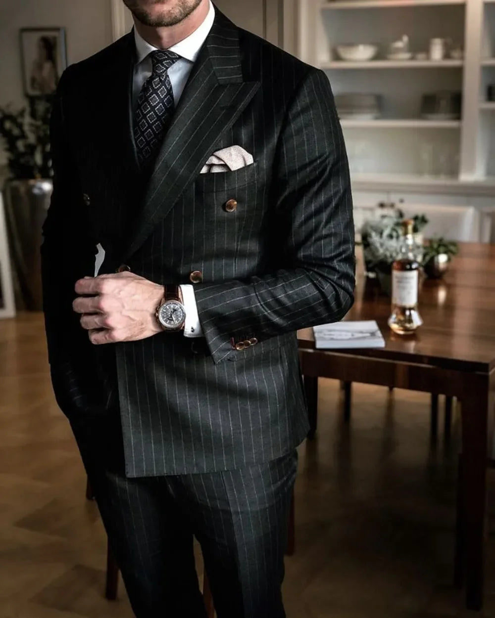 Double breasted slim fit 2piece blazer