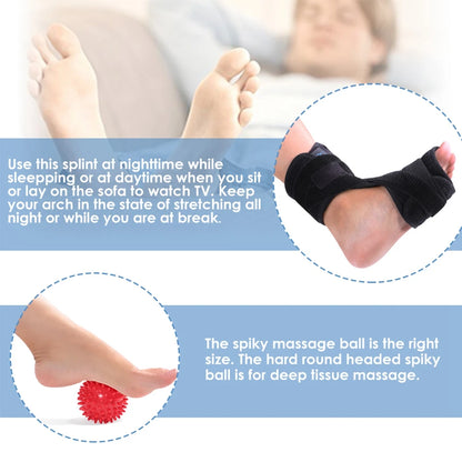 Adjustable plantar with spiky massage ball