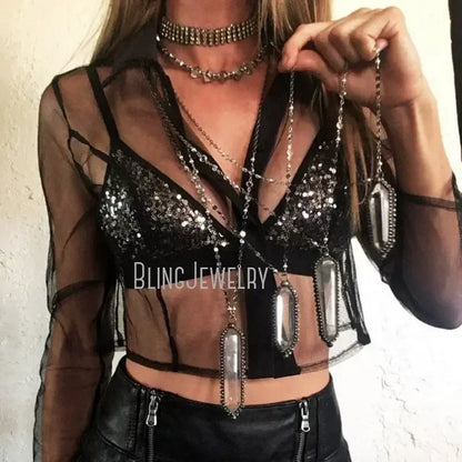 Crystal Stainless Steel Necklace