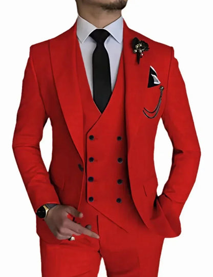Men's peak lapel business 3piece blazer
