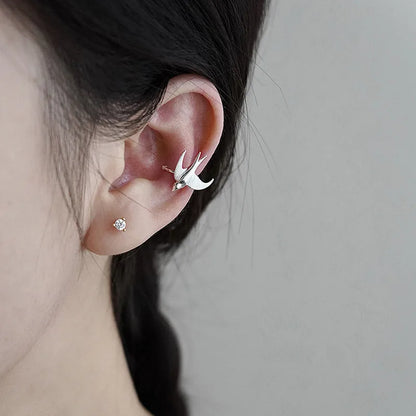 Swallow Bird Clip on Earrings