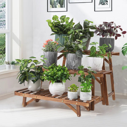 Corner plant shelves
