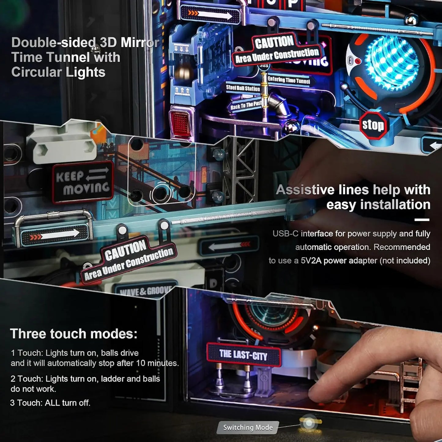 The last city futuristic marble run parallel world building toy set