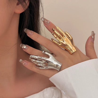 Minimalist Hand - Shaped Statement Ring