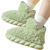 Women's Solid Color Fuzzy Boots