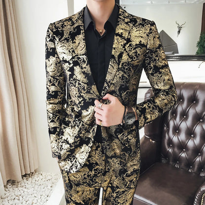 Shiny gold and silver 2-piece blazers